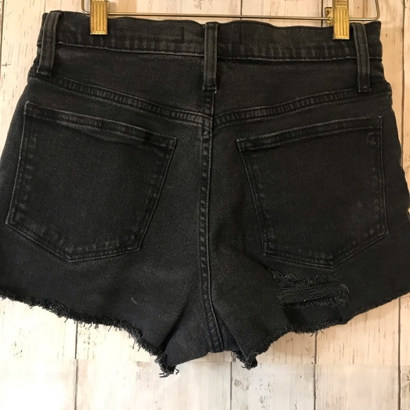 Madewell Distressed High-Rise Denim Boy Shorts Button Fly - Picture 10 of 14